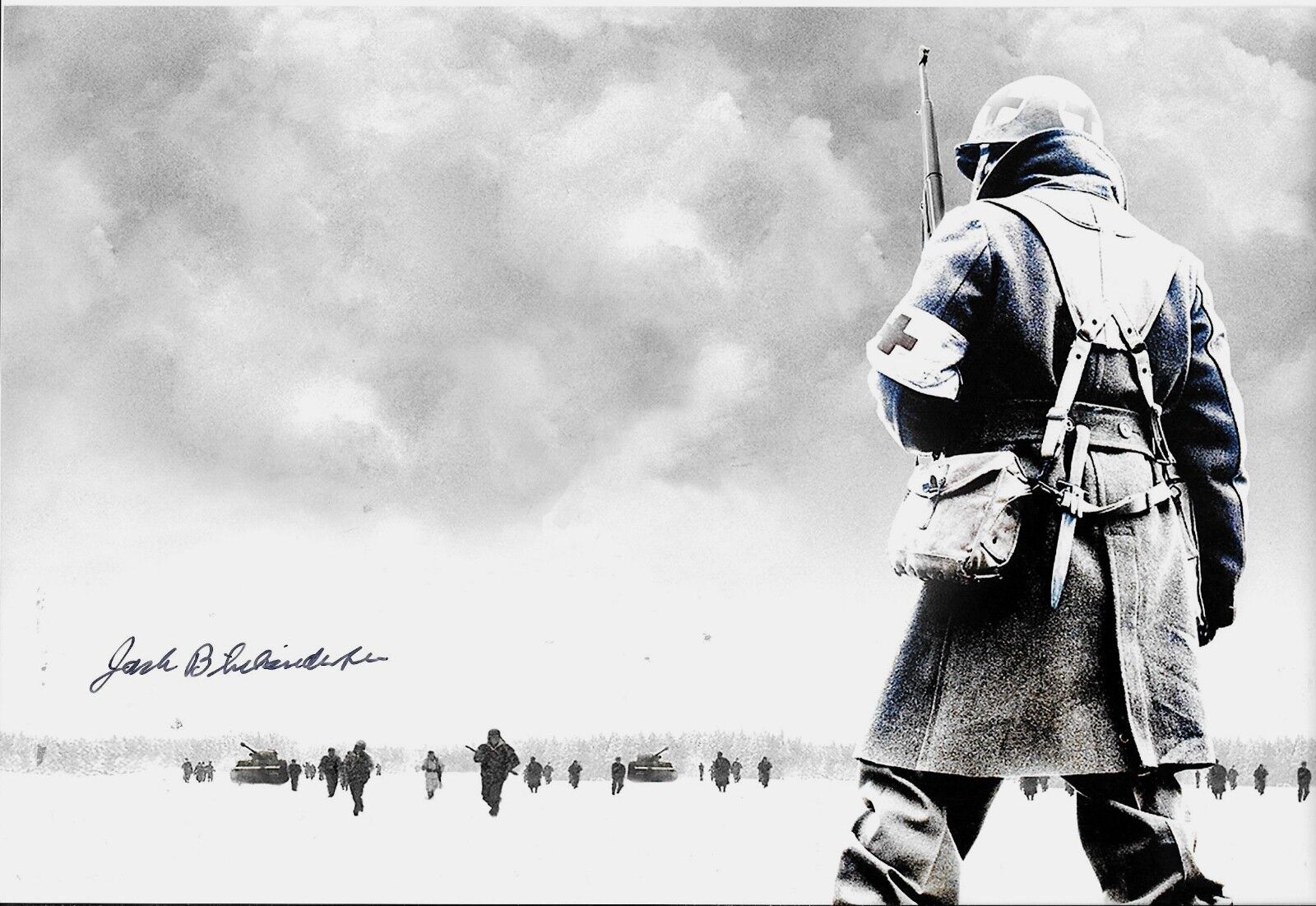 JACK BLICKENDERFER 4TH INF DIVISION BATTLE OF THE BULGE VET RARE SIGNED Photo Poster painting