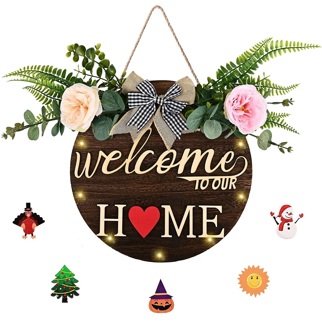 Custom Welcome Home Front Door Sign Wooden Sign Christmas Ornaments For Home Decor Living Room Party Christmas Decora