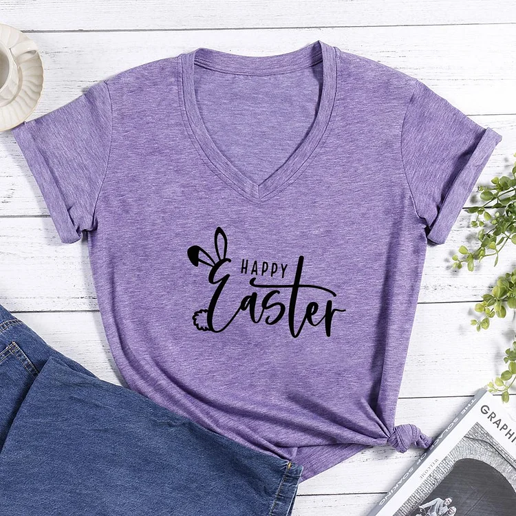 Happy Easter V-neck T Shirt-0025079