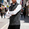💥2025 New Arrivals!Men's Solid Color Vest Jacket, Men's Casual Stand-up Collar Sleeveless Knitwear