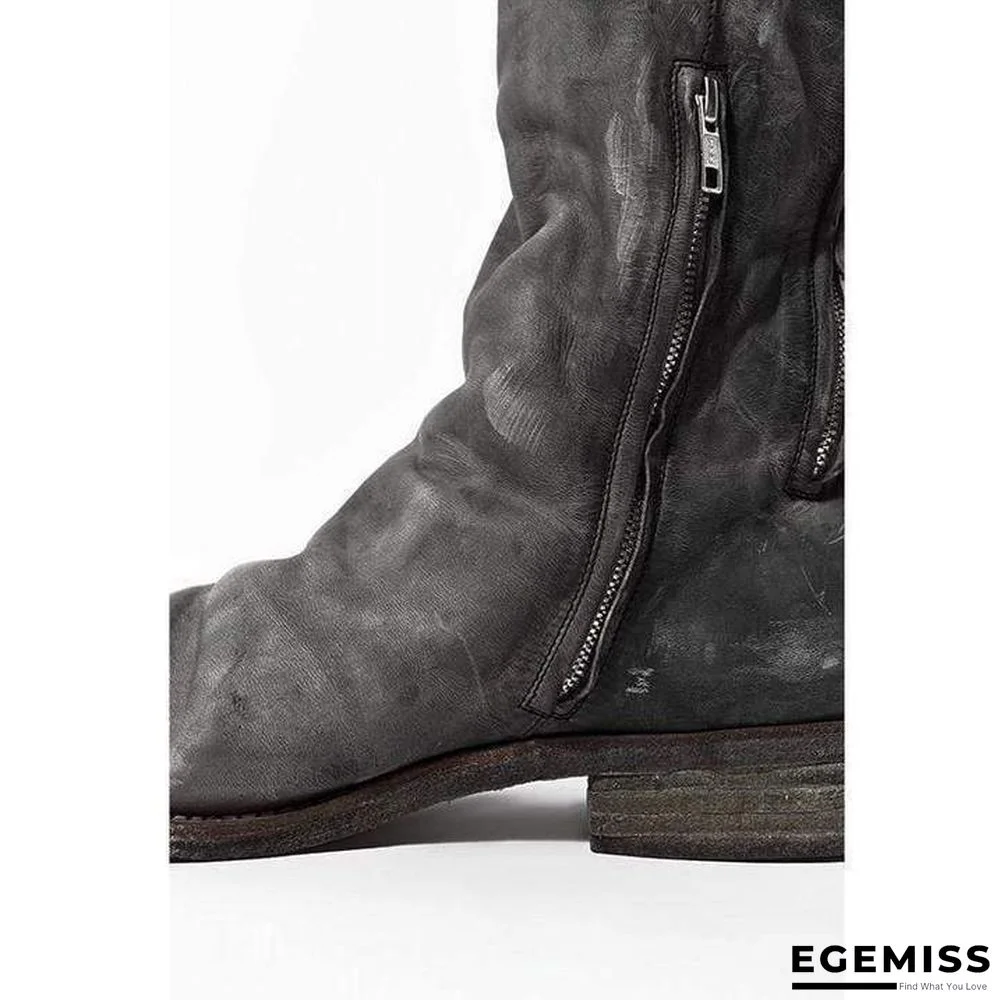 Men's Retro Handmade Leather Cowboy Boots | EGEMISS