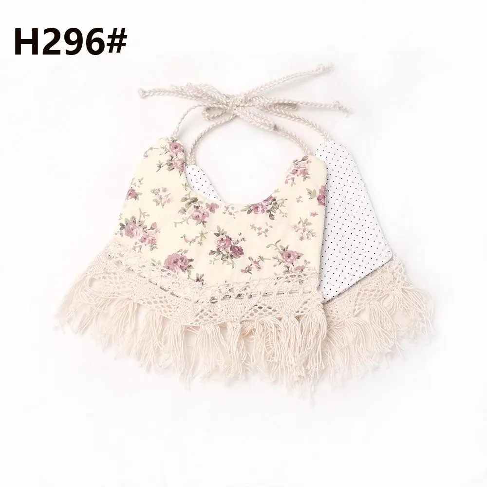 2020 Brand New Infant Baby Girl Boy Bib Kid Toddler Dinner Feeding Tassel Double-deck 100% Cotton Linen Burp Cloths Saliva towel