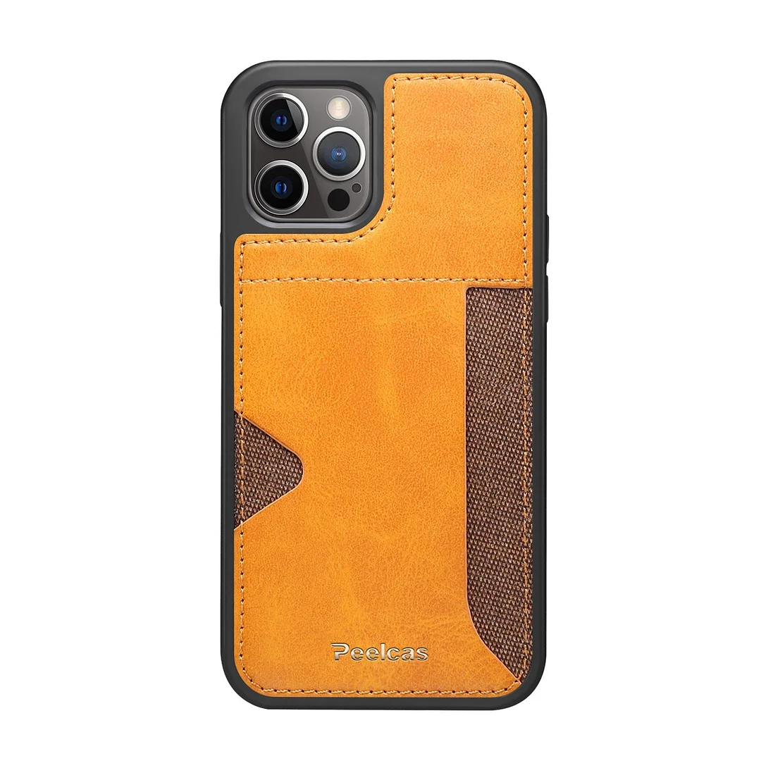 iPhone 15 Insert Card Leather Phone Case