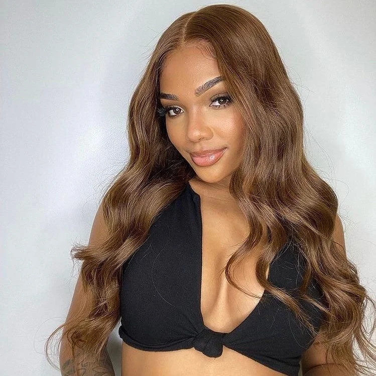 Gorgeous Warm Brown Classic Body Wave Lace Frontal Wig
