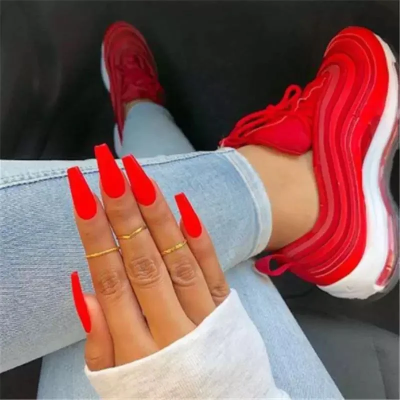 COZOK 2021 Women's Shoes Outdoor Solid Color Sneakers Lace Up Summer Fashion Comfortable  Plus Size 35-43 Female