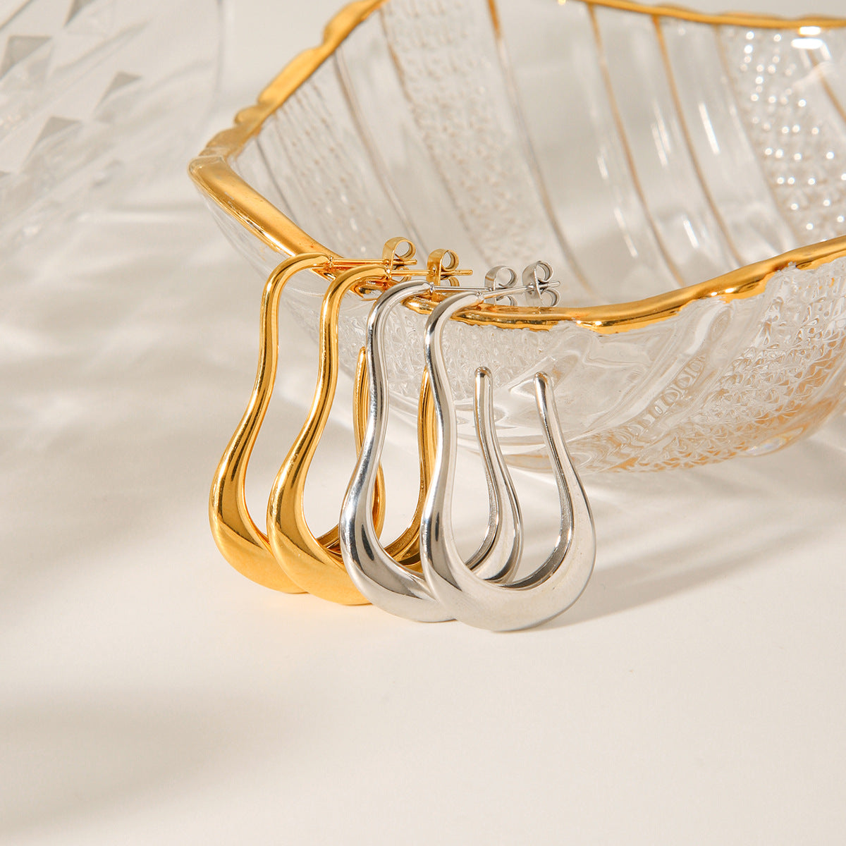 IG Style Circle Geometric Stainless Steel Electroplating Earrings