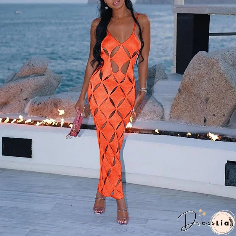 Elegant Maxi Dress for Summer Beach Party Club - Sleeveless and Backless