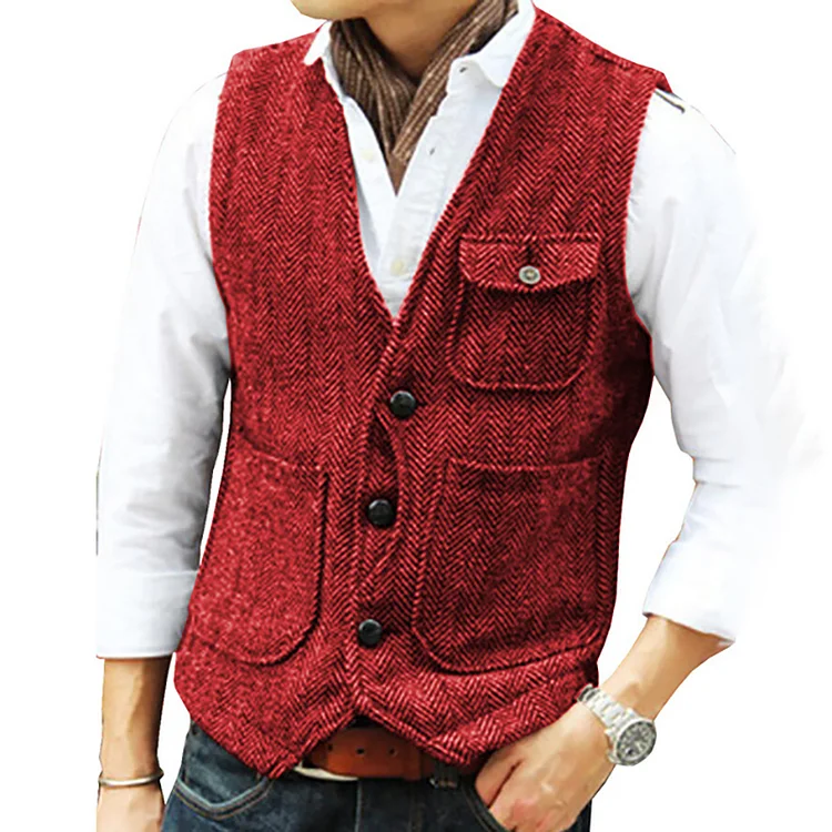 Men's Suit English Cashmere Single Breasted Vest