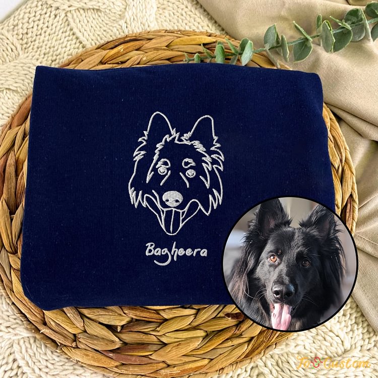 TOSCUSTOM™ German Shepherd Line Sweatshirt Custom Embroidered Full Color Hoodie Gift