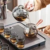 Glass Teapot with Infuser, Kung Fu Teapot with 360 Degree Rotating Infuser, Stovetop Safe