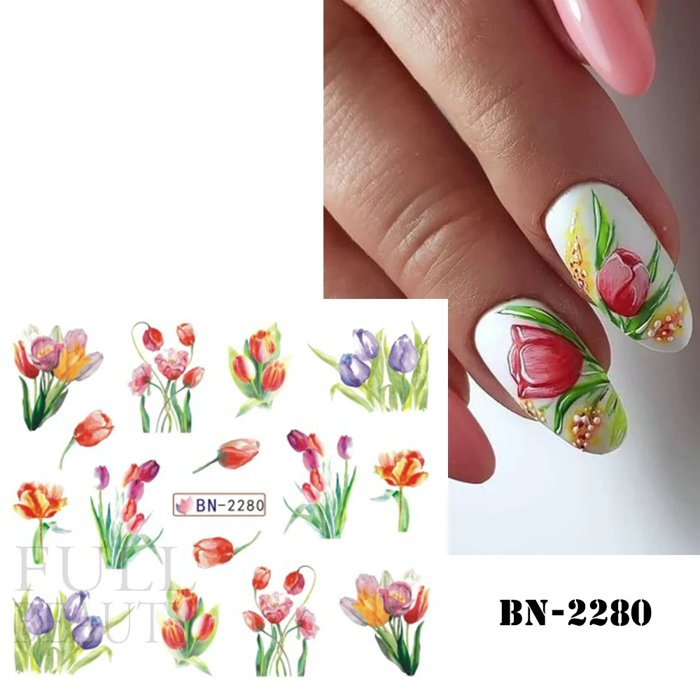 Churchf Nail Stickers Flowers Geometric Lines Decor Acrylic Embossed Sliders Gold Frame Nail Decals Cherry Blossom Manicure GLJI-5D05-Nail Inspo