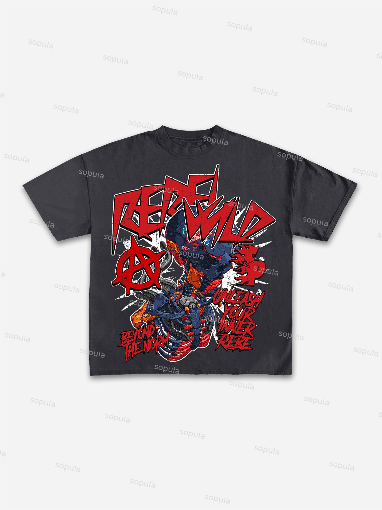 Rebel Skull Graphic Print Cotton T-shirt - SOPULA