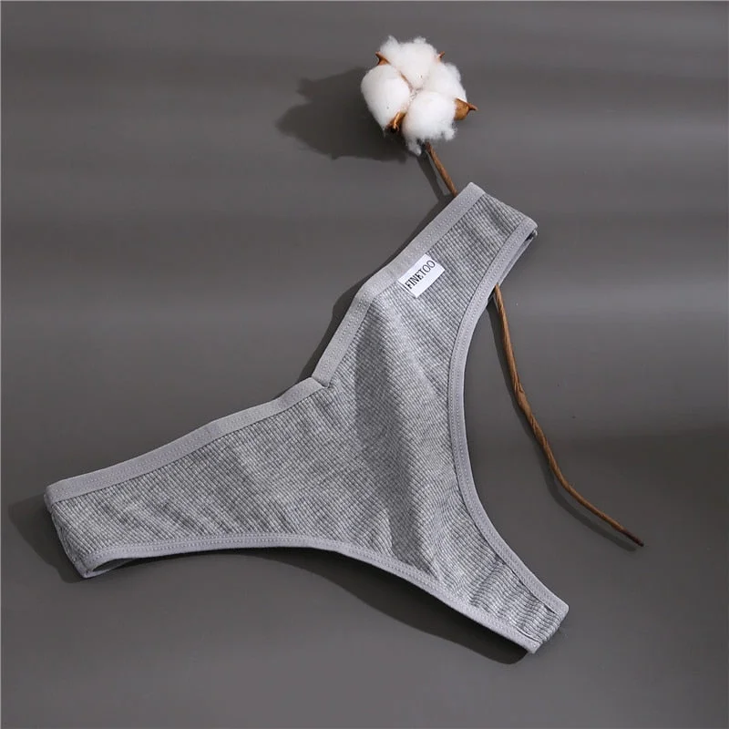 FINETOO Embroidery Sexy Panties Women G-string Cotton Feamle Underwear Low Waist Thong Girl Underpant Pantys Intimates Lingerie