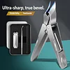 New German-made dual-axis folding nail clippers with ultra-sharp angled tips