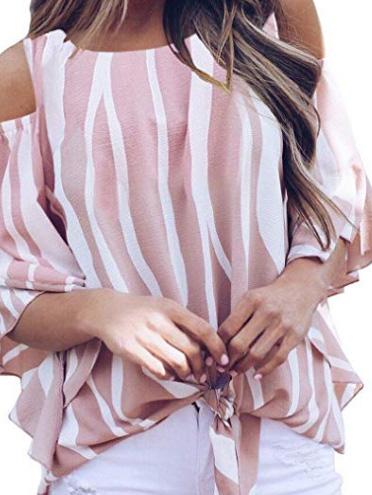 Women Half Sleeve V-neck Solid Color Dress