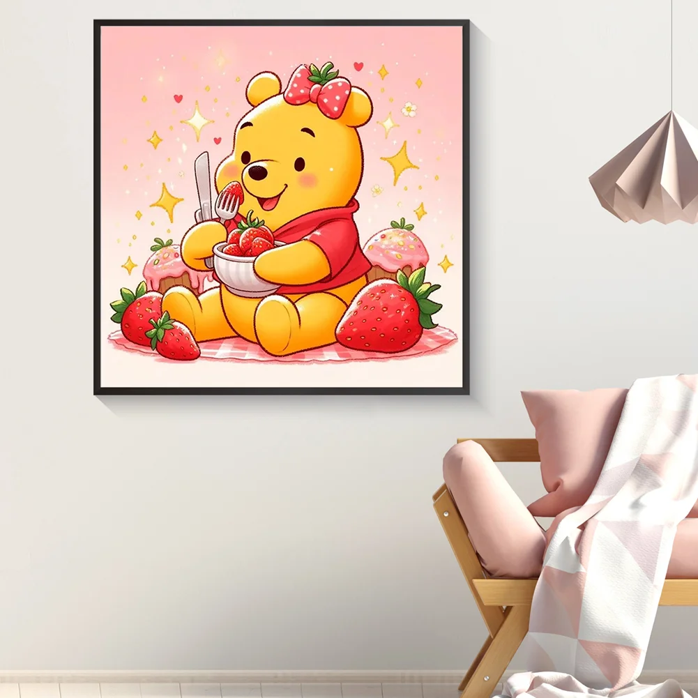 Full Round Diamond Painting 30*30cm - Winnie The Pooh And Strawberry