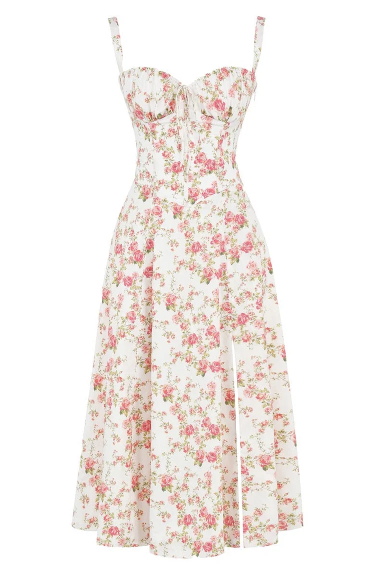 Floral Bustier Midriff Waist Shaper Dress (Free Shipping)