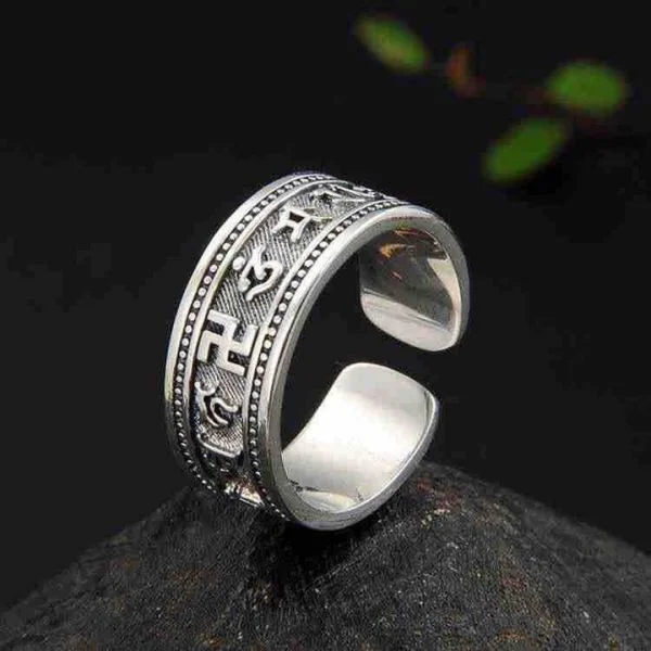 Sterling Silver Six Character Truth Protection Ring