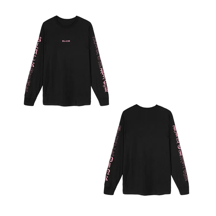 BLACKPINK 7th Anniversary Gothic Long Sleeve Black T-shirt