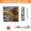 Savannah Lion 5D DIY Full Square Drill Diamond Painting Kits for Adults Beginners Home Decor Diamonds Dots Gem Art Kits Diamonds Paintings Gem Art 17.72x17.72inch