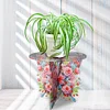 Acrylic Butterfly Round Flower Pot Riser Potted Plant Holder Rack Kit