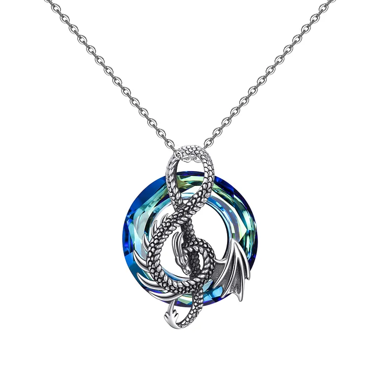 S925 Be Bold Be Strong And Be Confident Like A Dragon Crystal Necklace