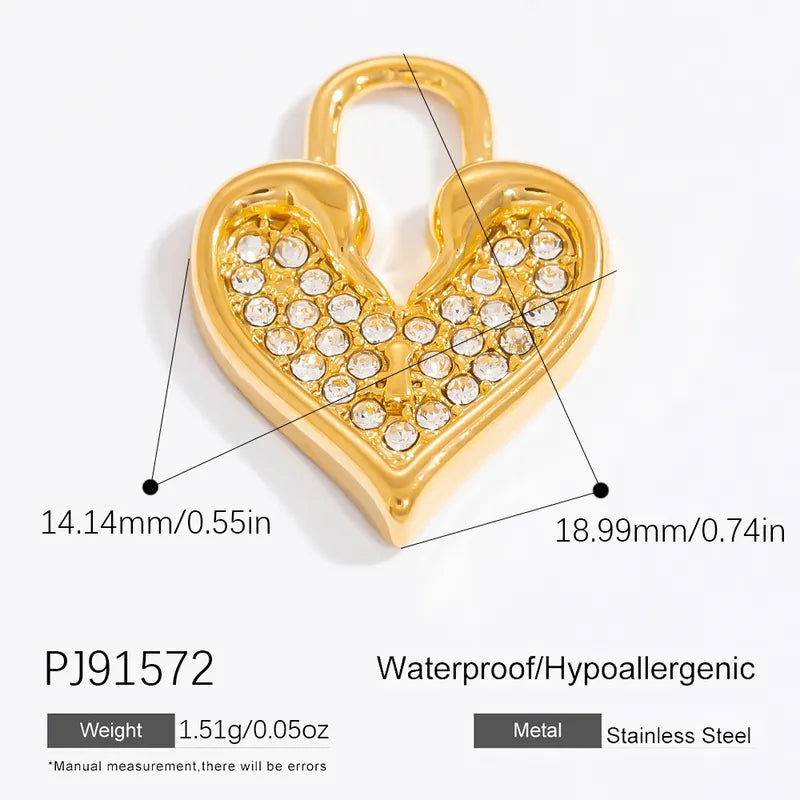 1 Piece 11.1*11.2MM 15.7*17MM 304 Stainless Steel Heart Shape Pendant Chain Jewelry Accessories