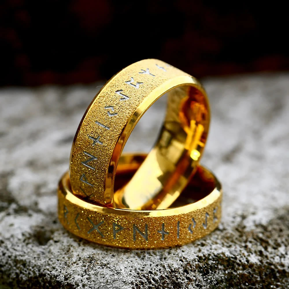 Round Simple Viking Rune Ring