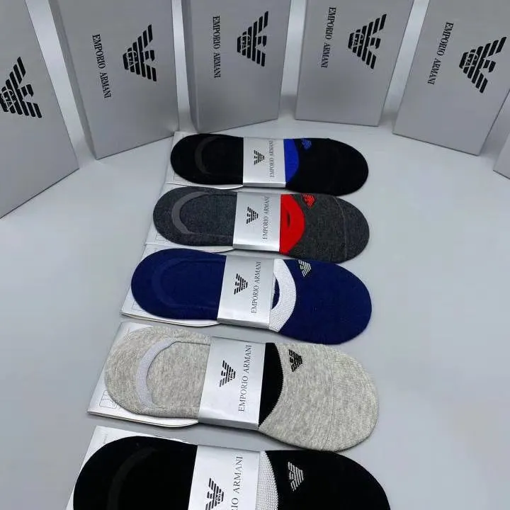 Men's Business Socks Boat Socks Unisex Color Versatile Trendy Sweat-Absorbent Breathable Odor-Resistant Comfortable One Box of 5 Pairs
