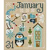 January Animal House Partial 14CT 2 Strands French DMC DIY Counted Cross Stitch Kits for Beginners Adults Home Decor Cross Stitch Patterns Arts Craft Kits 19x22cm