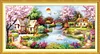 (Big Size)Garden Cottage - 11CT Stamped Cross Stitch - 100*43cm