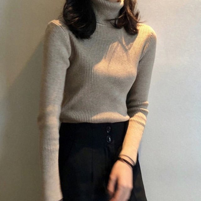 ﻿Women Slim Turtleneck Sweaters