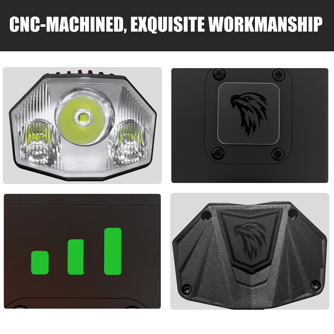 RAPTOR-3000 Ultra High Lumen Bike Front Light & LOOP-100 Smart Brake Bike Tail light