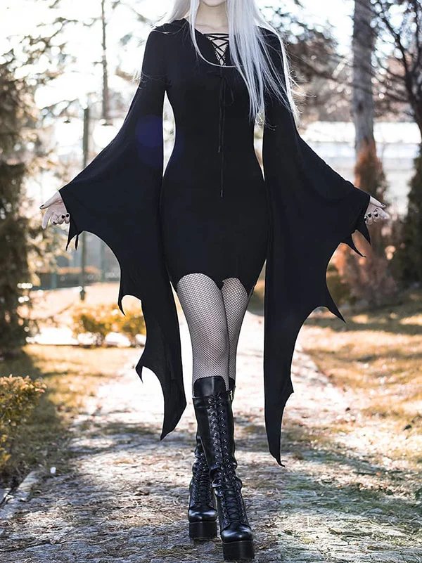 Women's Sexy Slim Fit Bat Sleeve Bandage V-Neck Dress