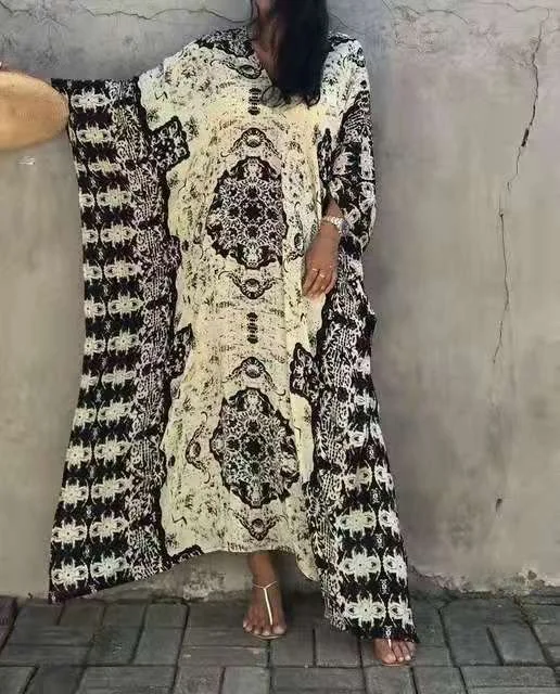 V-neck Printed Bikini Cover Up