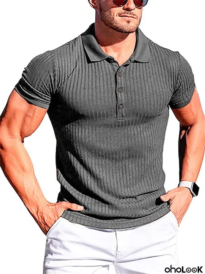 Male Summer Skinny Running Sports Fitness Wear Polo Shirts