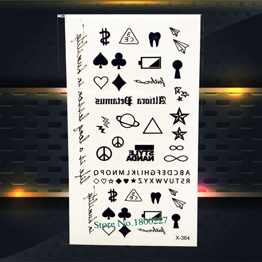 Cute Geometric Planet Temporary Tattoo For Children Girl Moon Forest Waterproof Fake Black Tattoo Stickers Kids Women Ear Tatoos