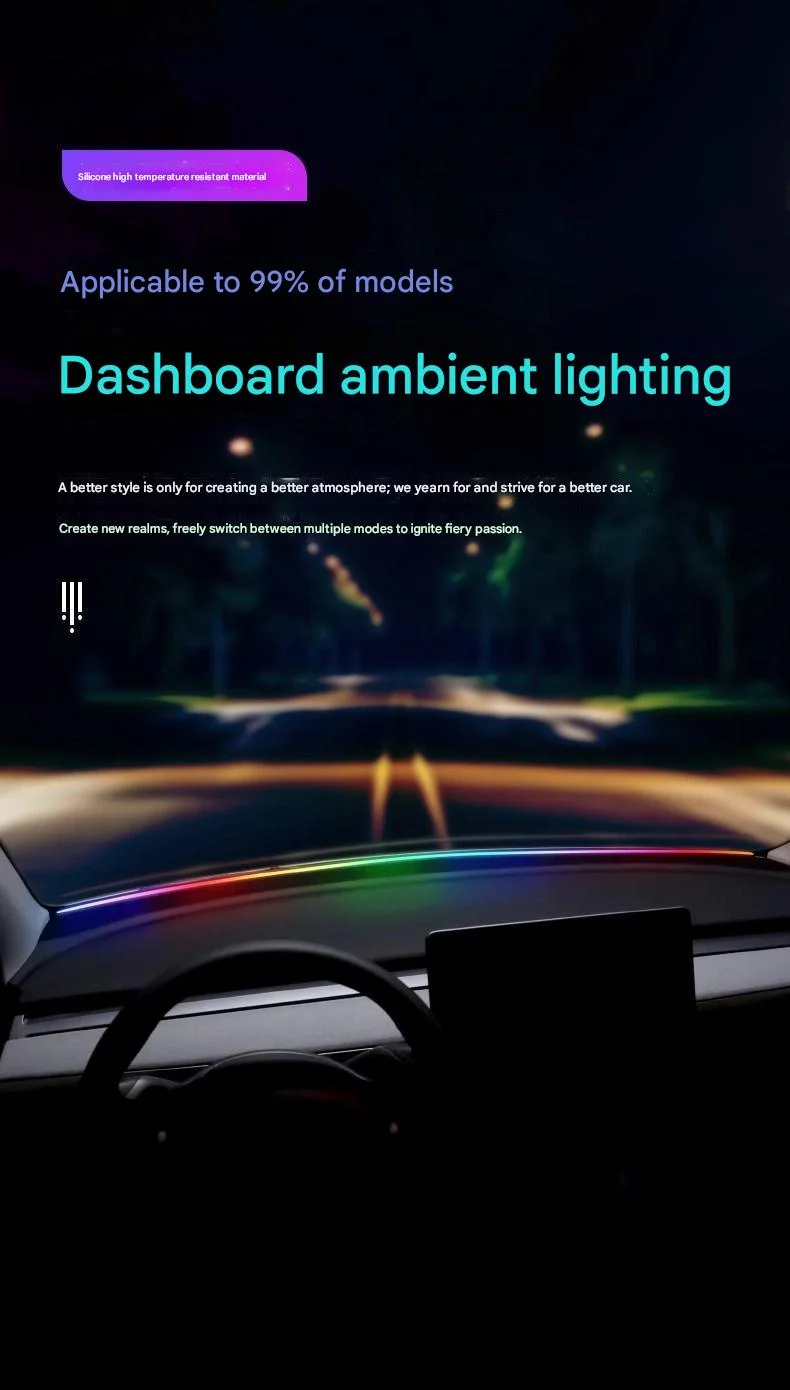 Car dashboard ambient light strip modification