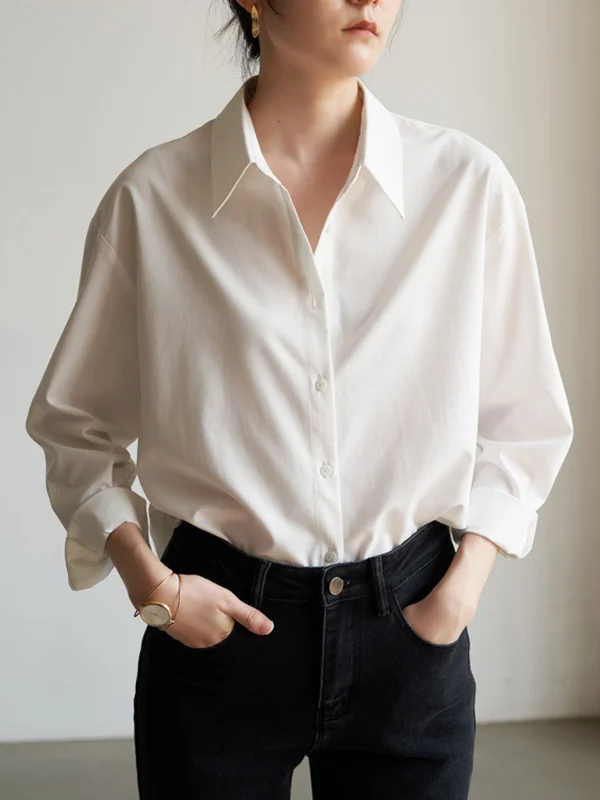 Simple Solid Color Chic Blouse