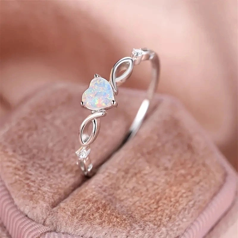 925 Sterling Silver Heart Shape Open Rings