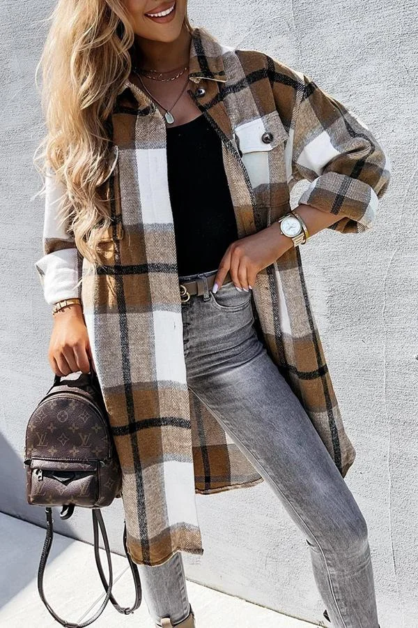 Plaid Casual Shirt Jacket