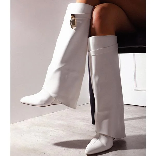 Comfy Leather Hidden Wedge Heel Roman Boots