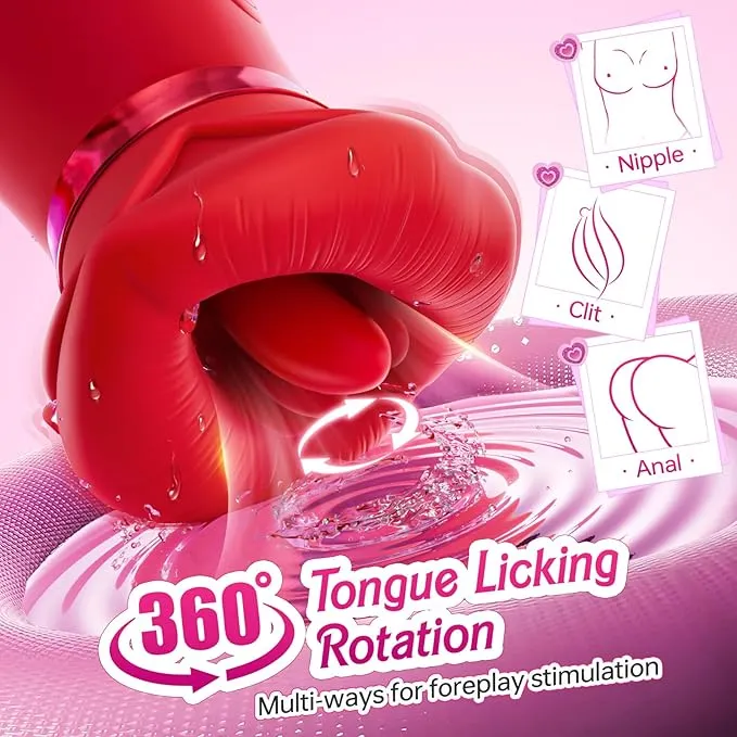 Vibrator oral Sovokn 5 &icirc;n 1 &icirc;n formă de trandafir pentru femei, cu 10 funcții de linge a limbii, 3 funcții de supt automat și 1 funcție de supt manual. De asemenea, are un nou control al aplicațiilor și funcționează ca un masaj anal.