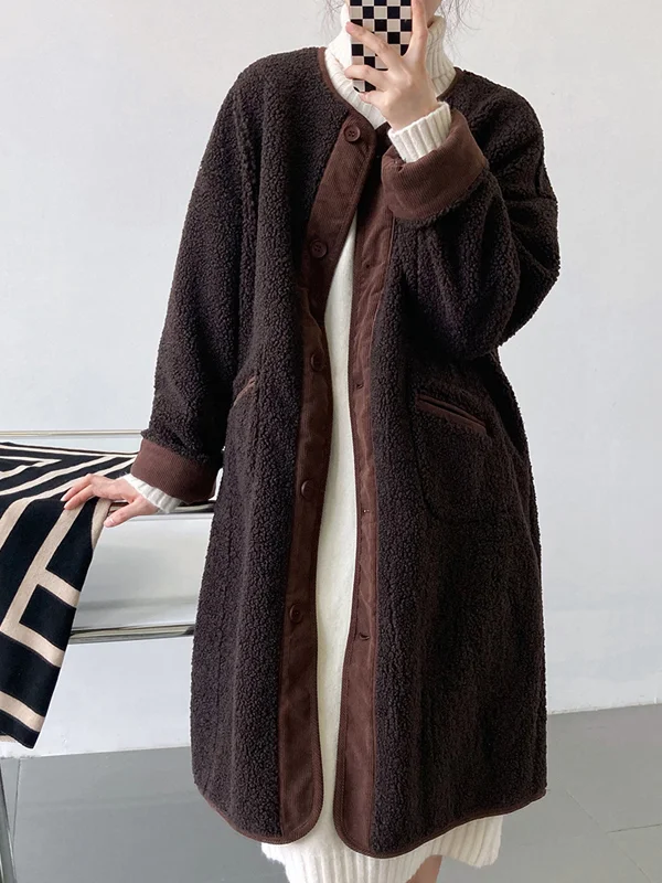 Simple Granular Fur Casual Coat - yankia