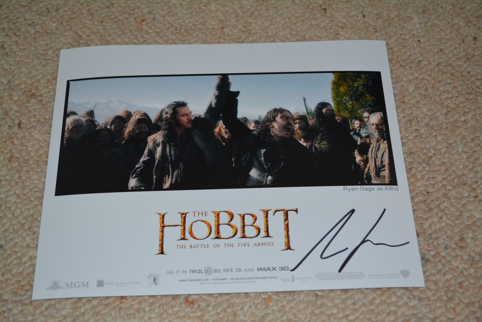 RYAN GAGE signed autograph In Person 8x10 20x25 cm THE HOBBIT Alfrid