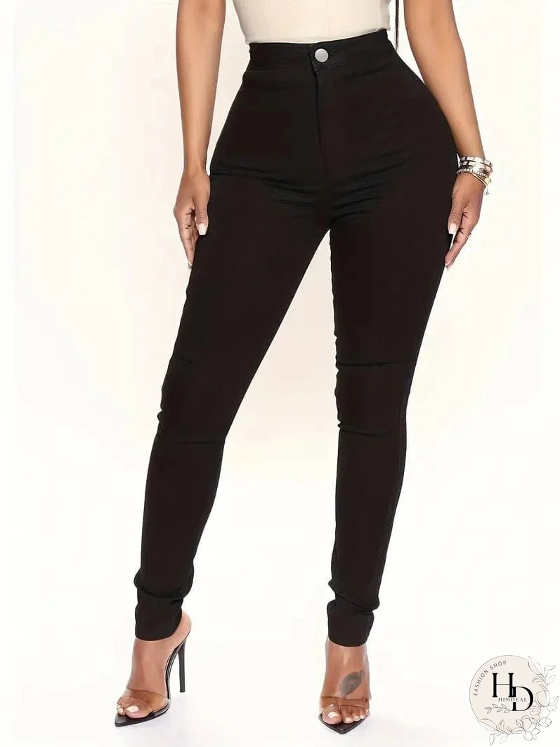 Casual Solid Slim Fit Skinny Pockets Pants