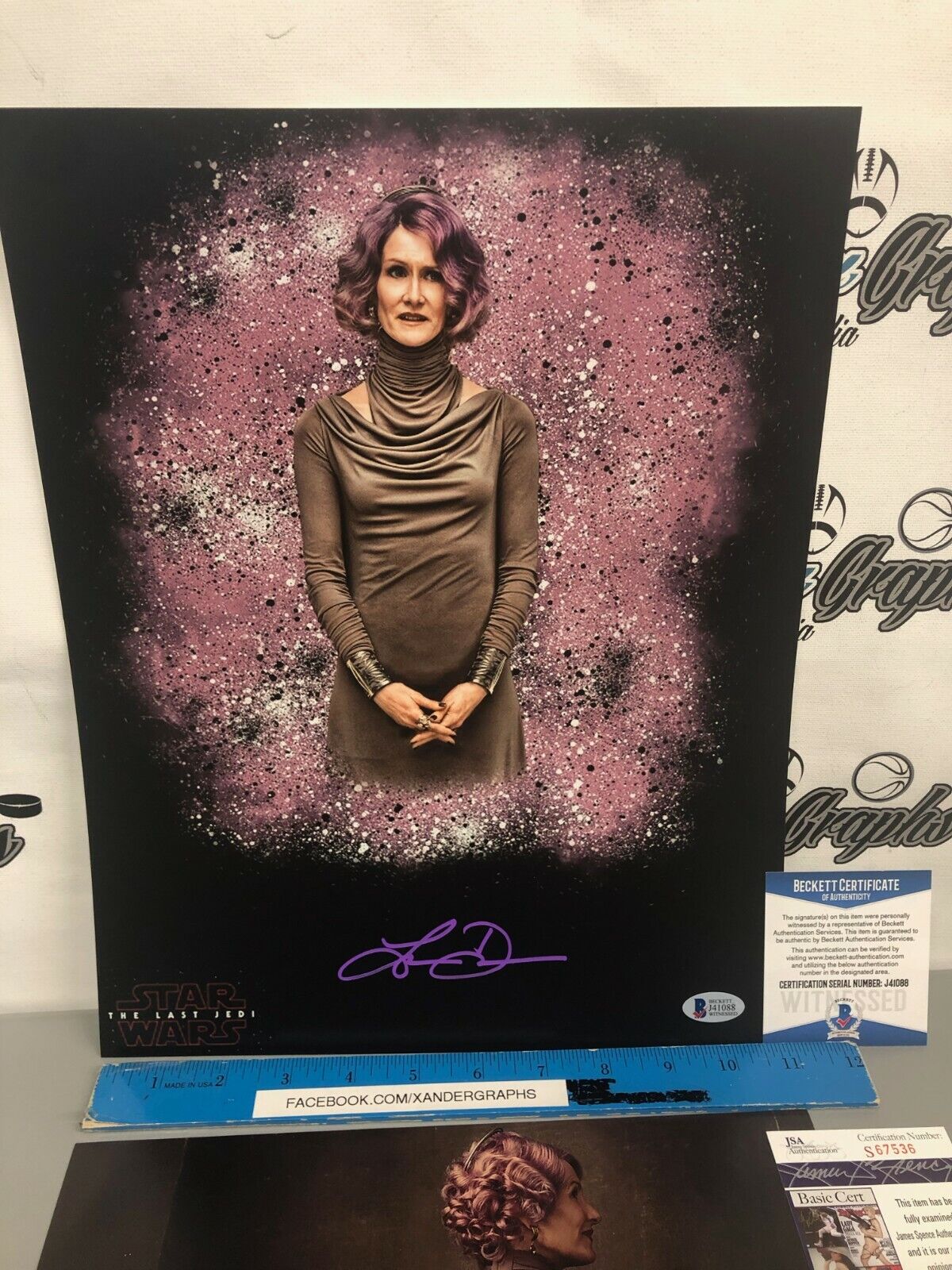 LAURA DERN HOLDO STAR WARS SIGNED AUTOGRAPHED 11X14 Photo Poster painting-BECKETT COA BAS JSA