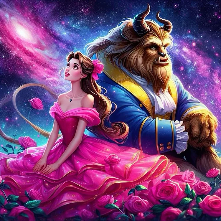 Beauty And The Beast 40*40CM (Canvas) Full Round Drill Diamond Painting gbfke