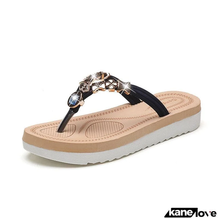 Flat Heel Breathable Solid Color Flip-Flops