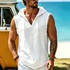 Men's Linen Linen Sleeveless Hooded Tank Top by Inlyline